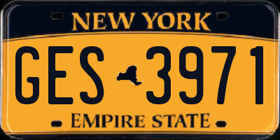 NY license plate GES3971