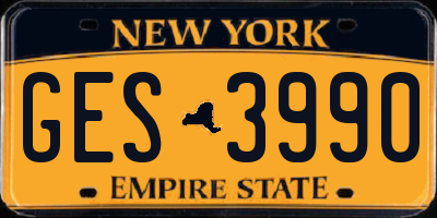 NY license plate GES3990