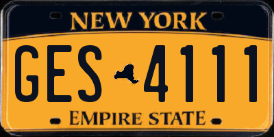 NY license plate GES4111