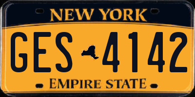 NY license plate GES4142