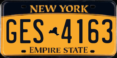 NY license plate GES4163