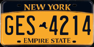 NY license plate GES4214