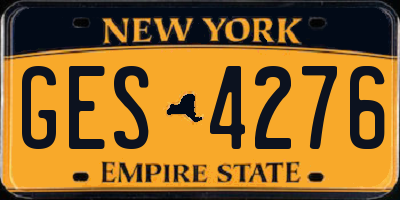 NY license plate GES4276
