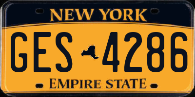 NY license plate GES4286