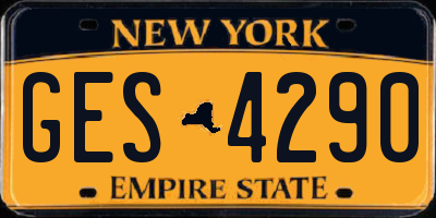 NY license plate GES4290