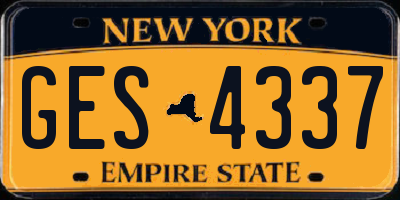 NY license plate GES4337