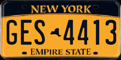 NY license plate GES4413