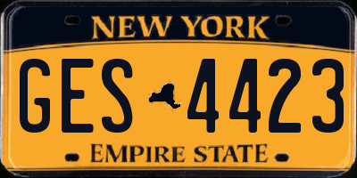 NY license plate GES4423