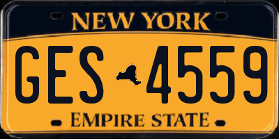 NY license plate GES4559