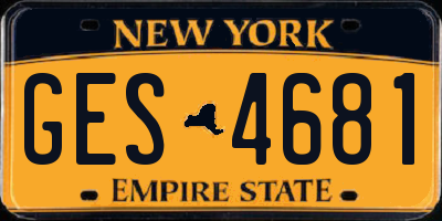 NY license plate GES4681