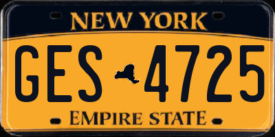 NY license plate GES4725