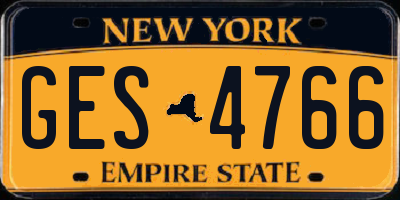 NY license plate GES4766