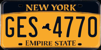 NY license plate GES4770