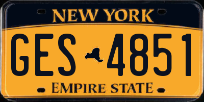 NY license plate GES4851