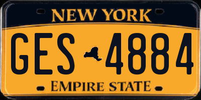 NY license plate GES4884