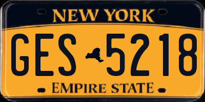 NY license plate GES5218