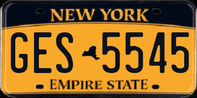 NY license plate GES5545