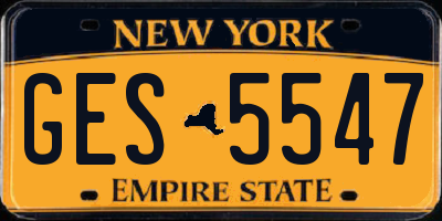 NY license plate GES5547