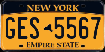 NY license plate GES5567