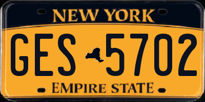 NY license plate GES5702