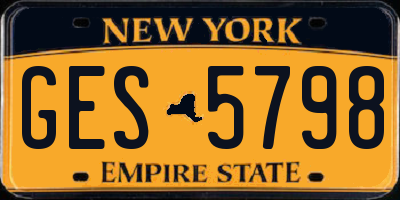 NY license plate GES5798
