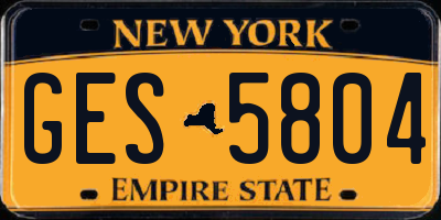 NY license plate GES5804