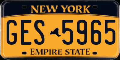 NY license plate GES5965