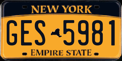 NY license plate GES5981