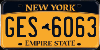 NY license plate GES6063