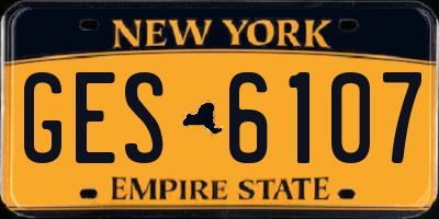 NY license plate GES6107