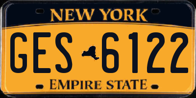 NY license plate GES6122