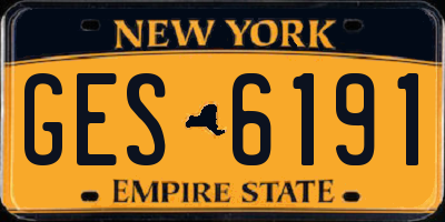 NY license plate GES6191