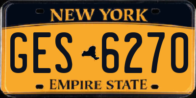 NY license plate GES6270