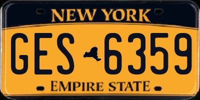 NY license plate GES6359