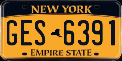 NY license plate GES6391