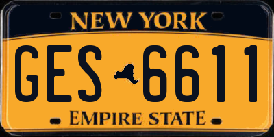 NY license plate GES6611