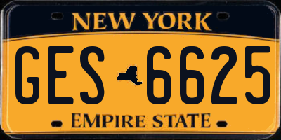 NY license plate GES6625