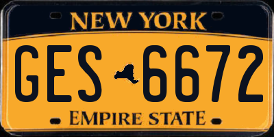 NY license plate GES6672