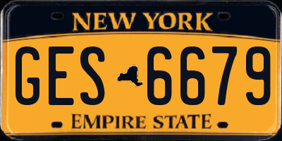 NY license plate GES6679