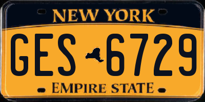 NY license plate GES6729