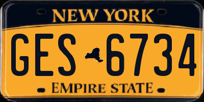 NY license plate GES6734