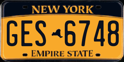 NY license plate GES6748