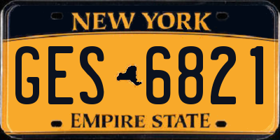 NY license plate GES6821