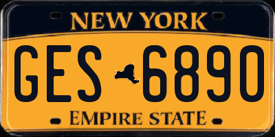 NY license plate GES6890