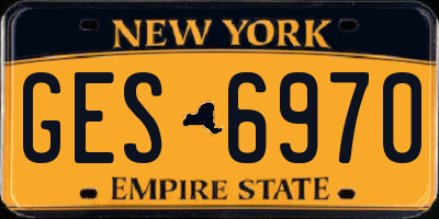 NY license plate GES6970