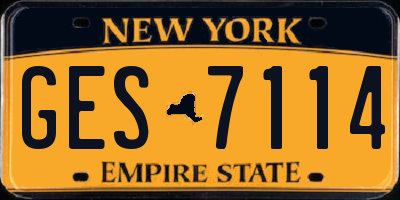 NY license plate GES7114