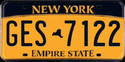 NY license plate GES7122