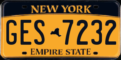 NY license plate GES7232