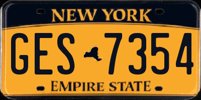 NY license plate GES7354