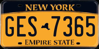 NY license plate GES7365